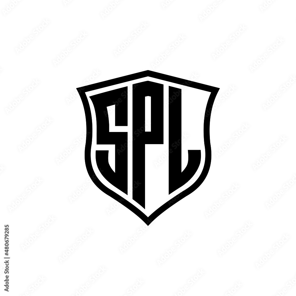 SPL letter logo design with white background in illustrator, vector ...
