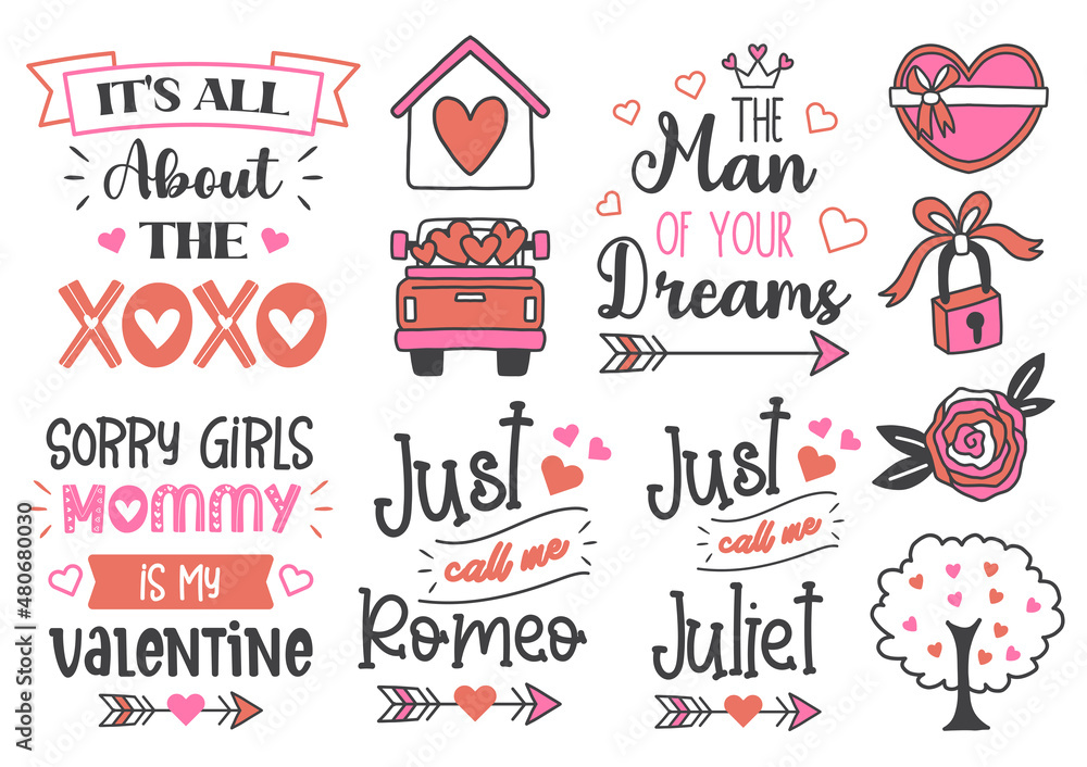 Naklejka premium valentine quote illustration Vector for banner