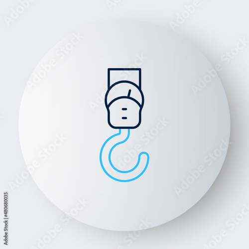 Line Spring scale icon isolated on white background. Balance for weighing. Determination of weight. Colorful outline concept. Vector
