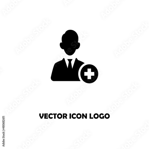 black colour business man icon vector pilus