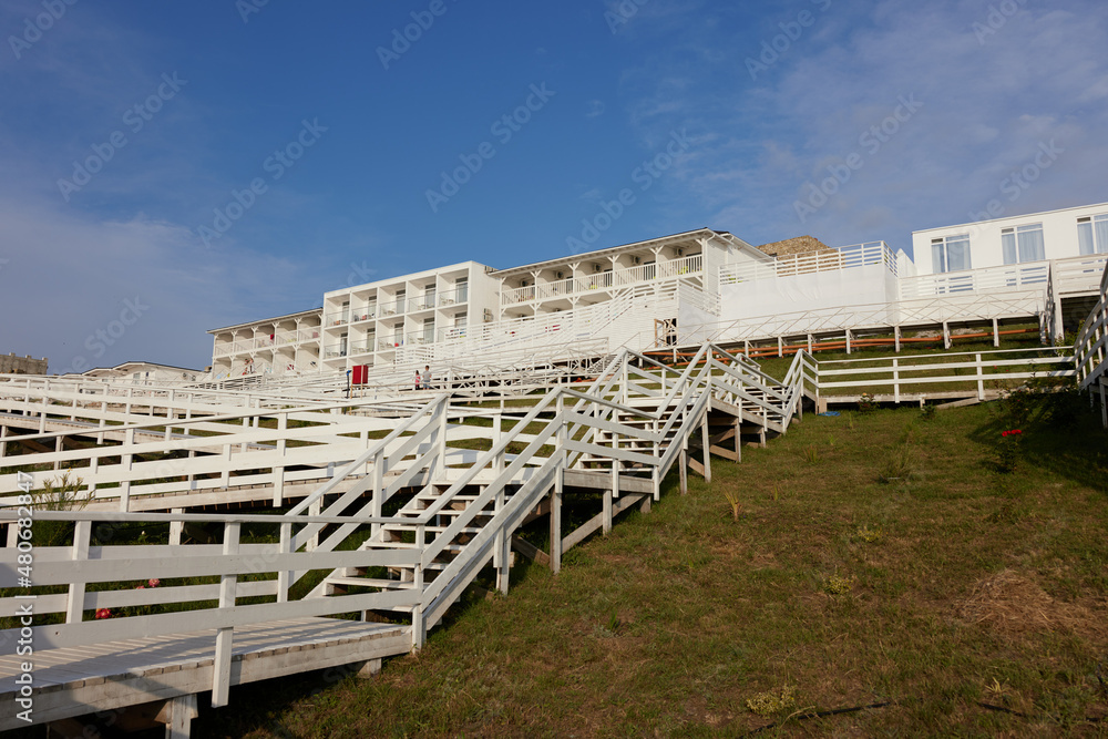 Obraz premium hotel summer travel apartments building