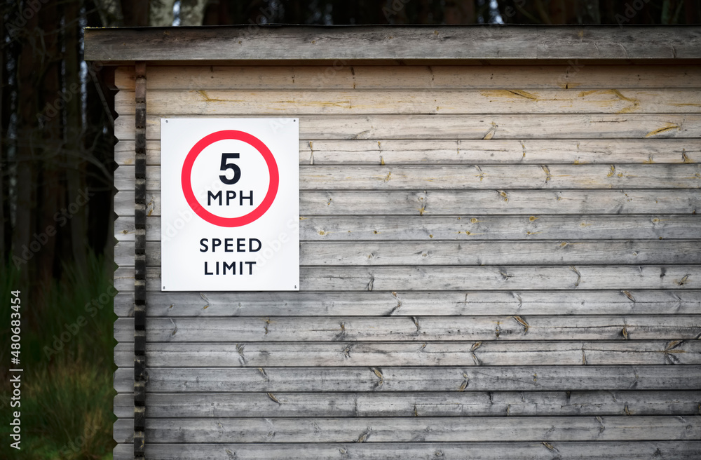 5 mph construction building site speed safety sign England 5 mph construction building site speed safety sign England