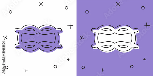 Set Nautical rope knots icon isolated on white and purple background. Rope tied in a knot. Vector