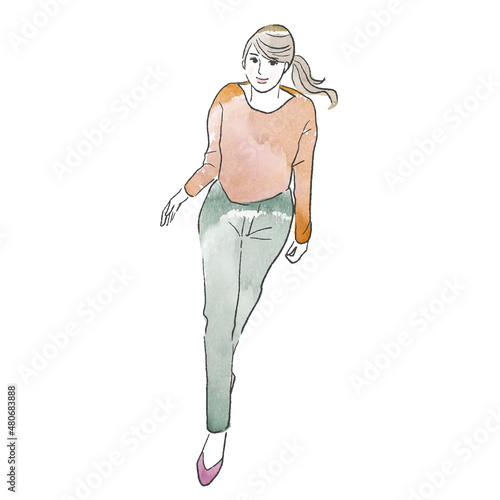 若い女性のポーズベクターイラスト