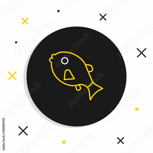 Line Tropical fish icon isolated on white background. Exotic fish. Colorful outline concept. Vector