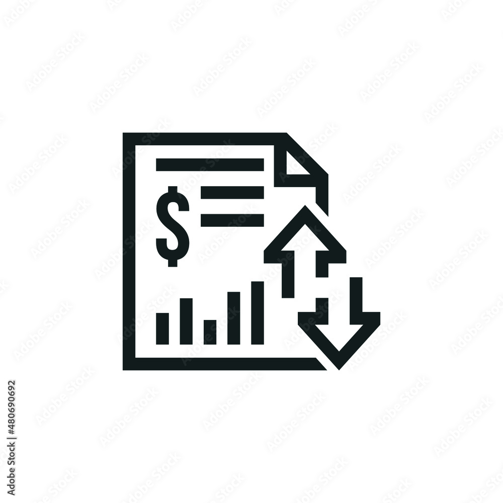 Document transaction history icon isolated on white background Document transaction history icon isolated on white background