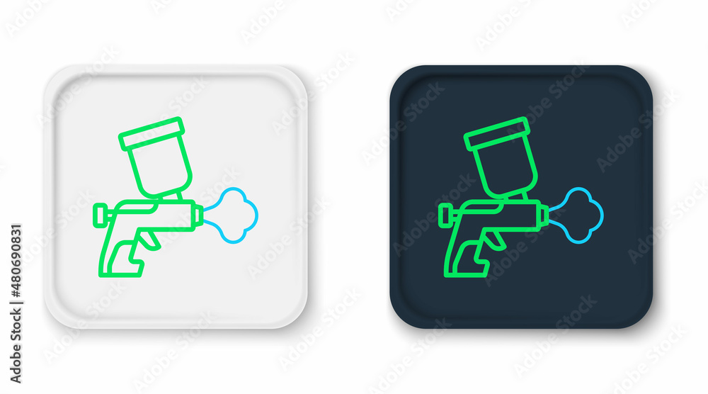 Line Paint spray gun icon isolated on white background. Colorful outline concept. Vector Line Paint spray gun icon isolated on white background. Colorful outline concept. Vector