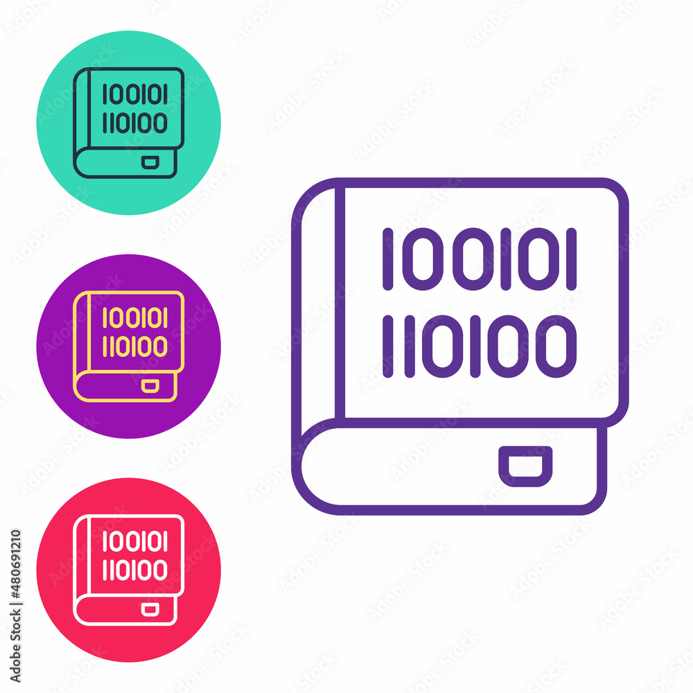 Set line Books about programming icon isolated on white background. Programming language concept. PHP, CSS, XML, HTML, Javascript learning. Set icons colorful. Vector Set line Books about programming icon isolated on white background. Programming language concept. PHP, CSS, XML, HTML, Javascript learning. Set icons colorful. Vector