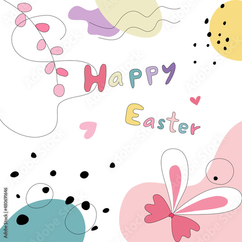 Happy Easter with eggs patterns and cute bunnies Designed in doodle and abstract style for card patterns, posters, banners, covers, printed fabrics, pillow patterns, frames and more.