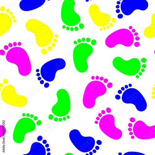 Seamless pattern with footprint. Vector illustration