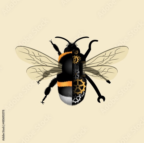 Realistic Bumblebee machine design illustration vector eps format , suitable for your design needs, logo, illustration, animation, etc.
