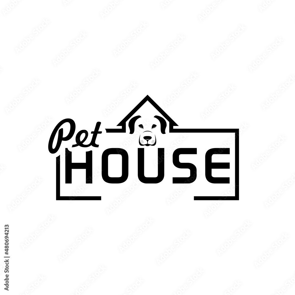Pet House logo or Pet shelter icon isolated on white background Pet House logo or Pet shelter icon isolated on white background