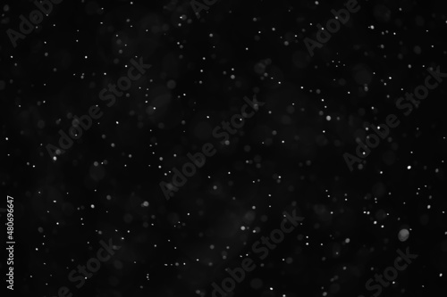 snow black background abstract texture  snowflakes falling in the sky overlay