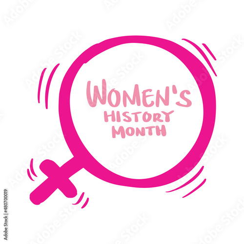 Women's History Month. Celebrated annual in March. Template for background, banner, card