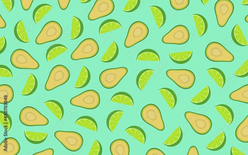 Avocado and lime slices on.