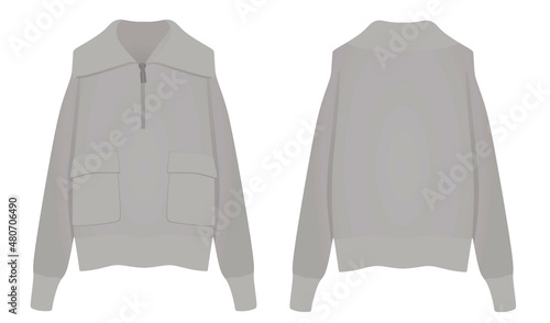 Grey woman sweater. vector illustration