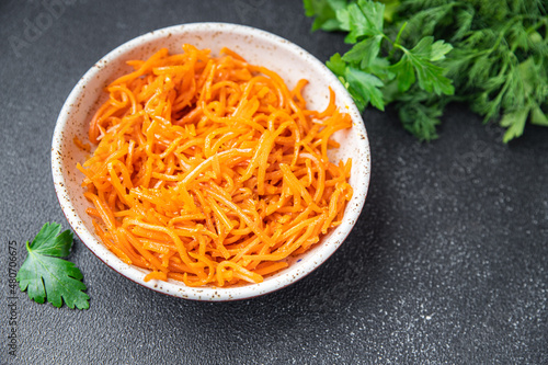 carrot salad vegetable beta carotene fresh healthy meal food snack on the table copy space food background rustic 
