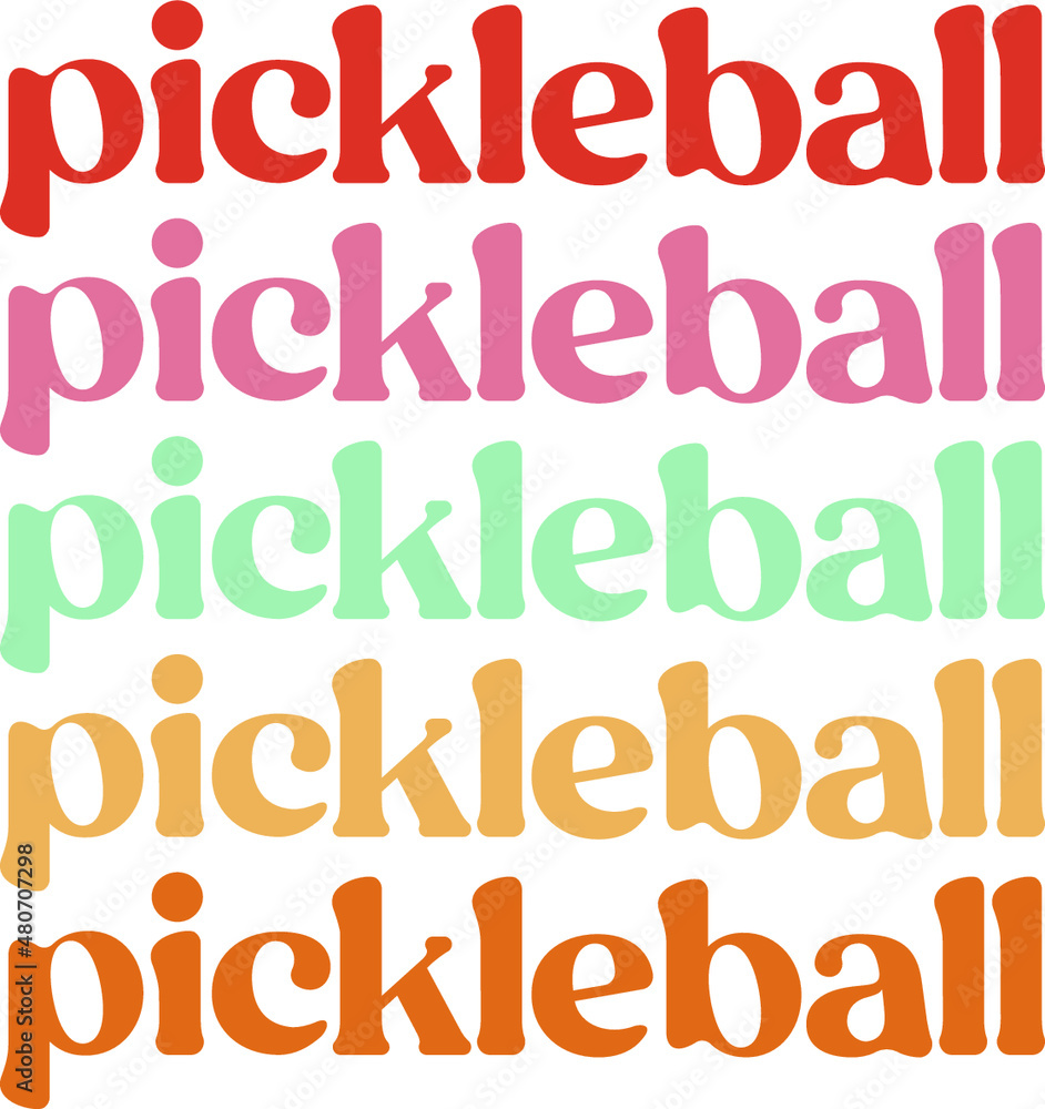 Pickleball EPS - Pickleball Rainbow graphic Pickleball vintage