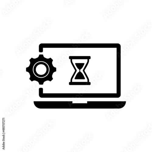 System updating, install vector icon illustration