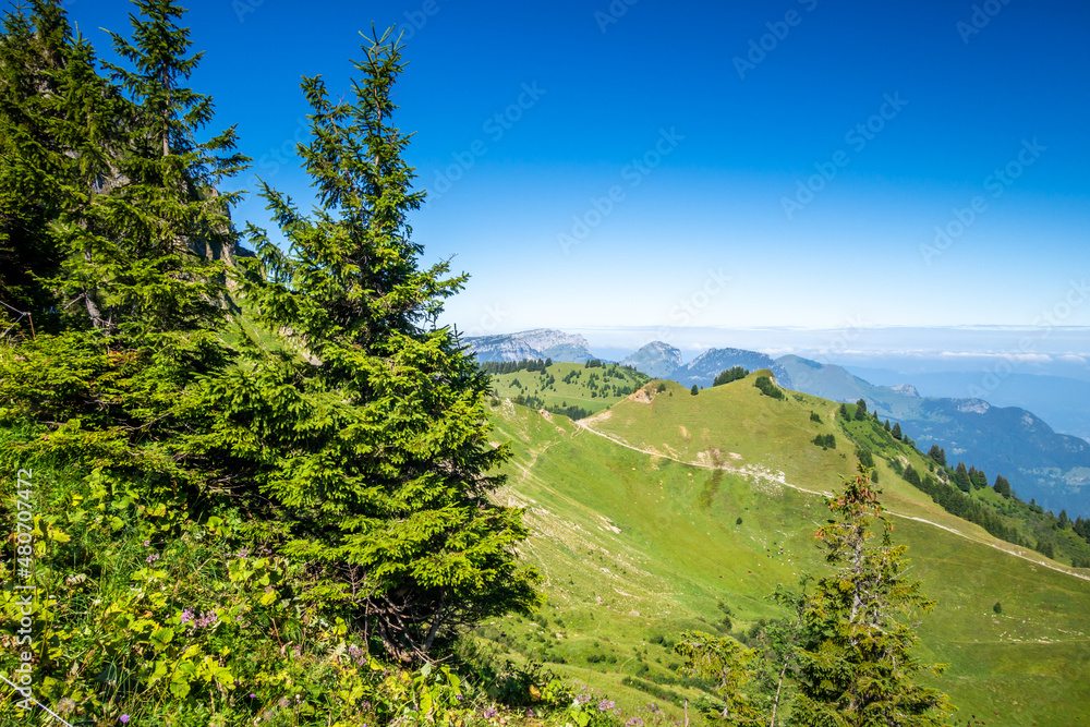 Mountain landscape in The Grand-Bornand, France