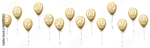 golden jubilee balloon collection 5 to 100 years