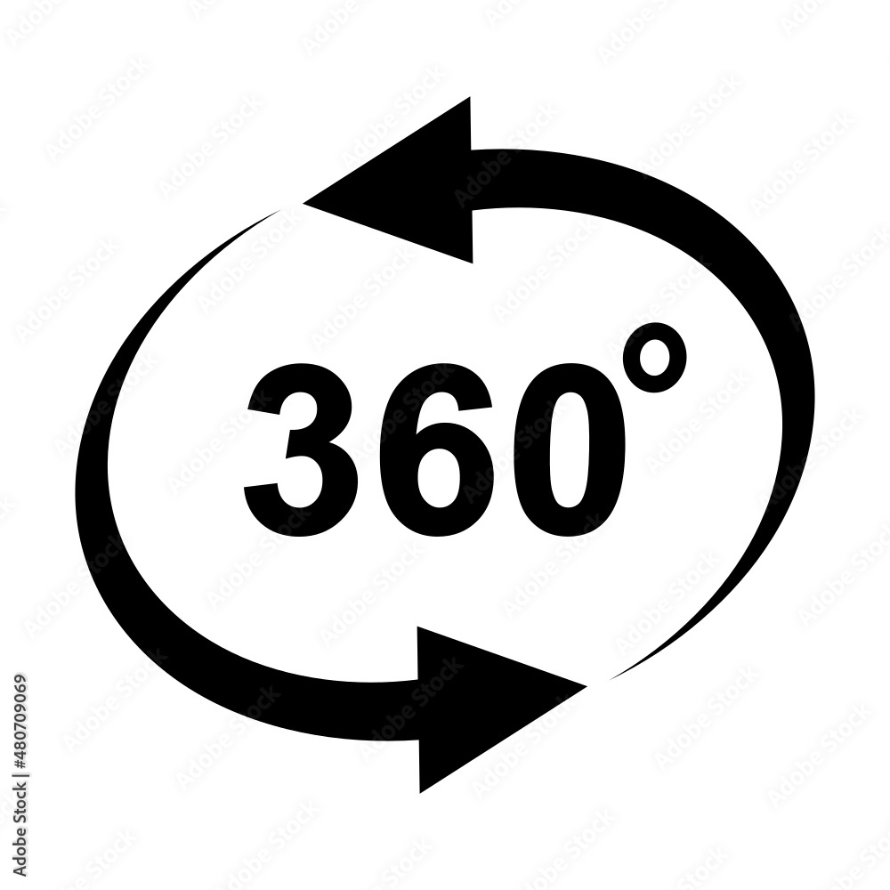 ikona znaku 360 stopni - obrazy, fototapety, plakaty 