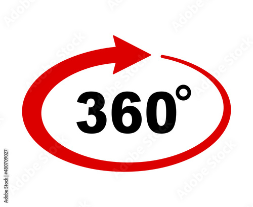 ikona znaku 360 stopni