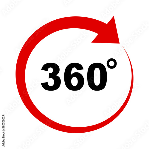 ikona znaku 360 stopni