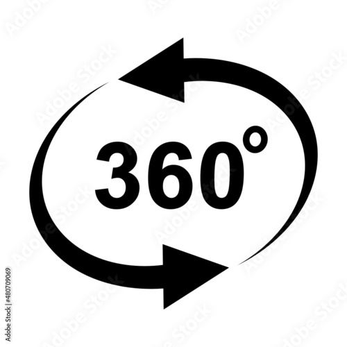 ikona znaku 360 stopni