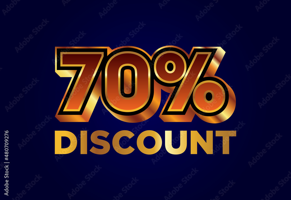 70% Discount and sale labels. Price off tag icon. special offer