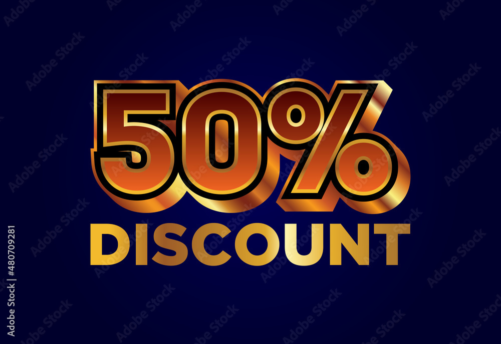 50% Discount and sale labels. Price off tag icon. special offer