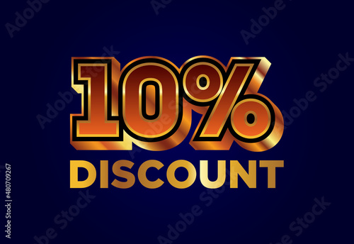 10% Discount and sale labels. Price off tag icon. special offer