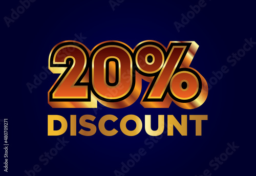 20% Discount and sale labels. Price off tag icon. special offer
