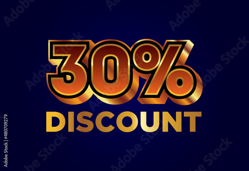 30% Discount and sale labels. Price off tag icon. special offer