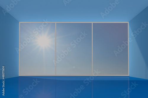 Empty room with window. 3D ...