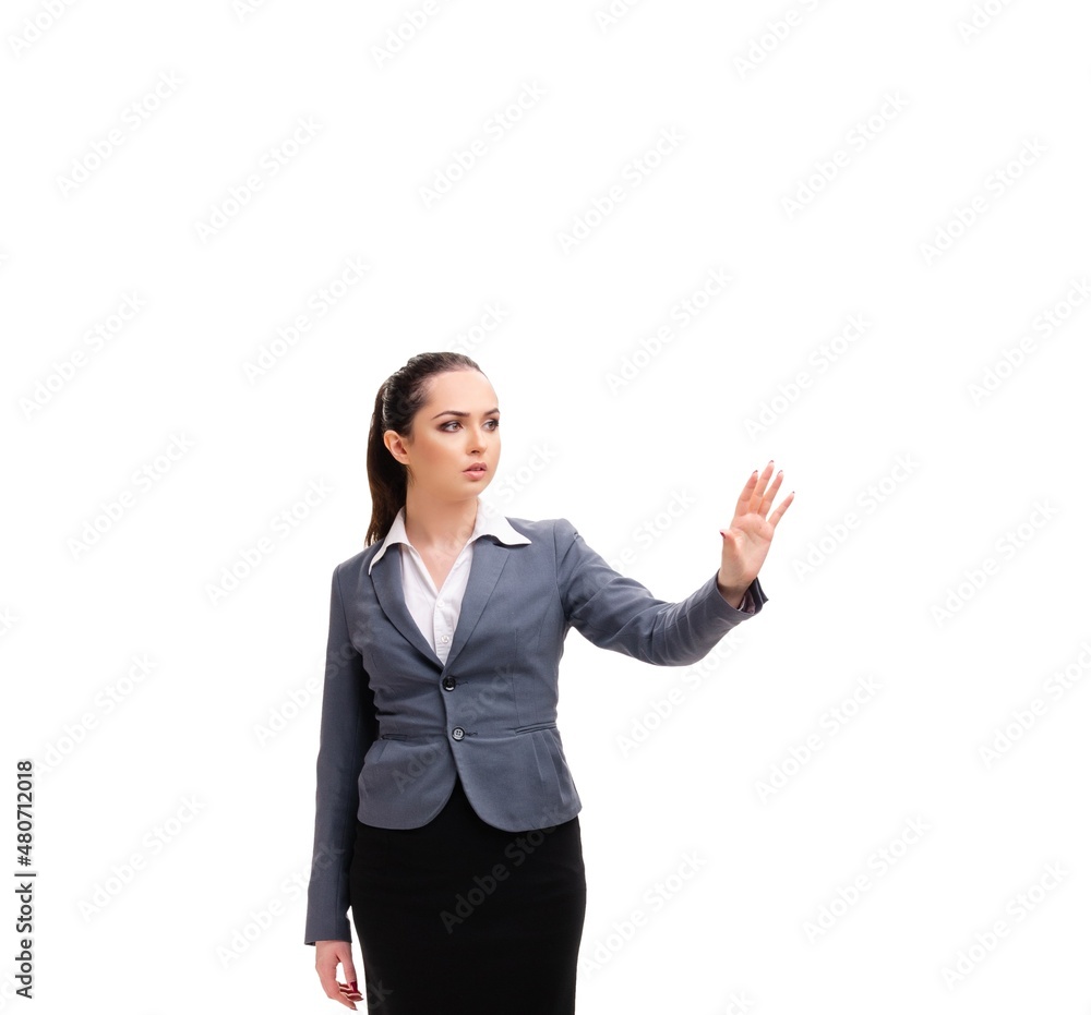 The young businesswoman isolated on white background The young businesswoman isolated on white background