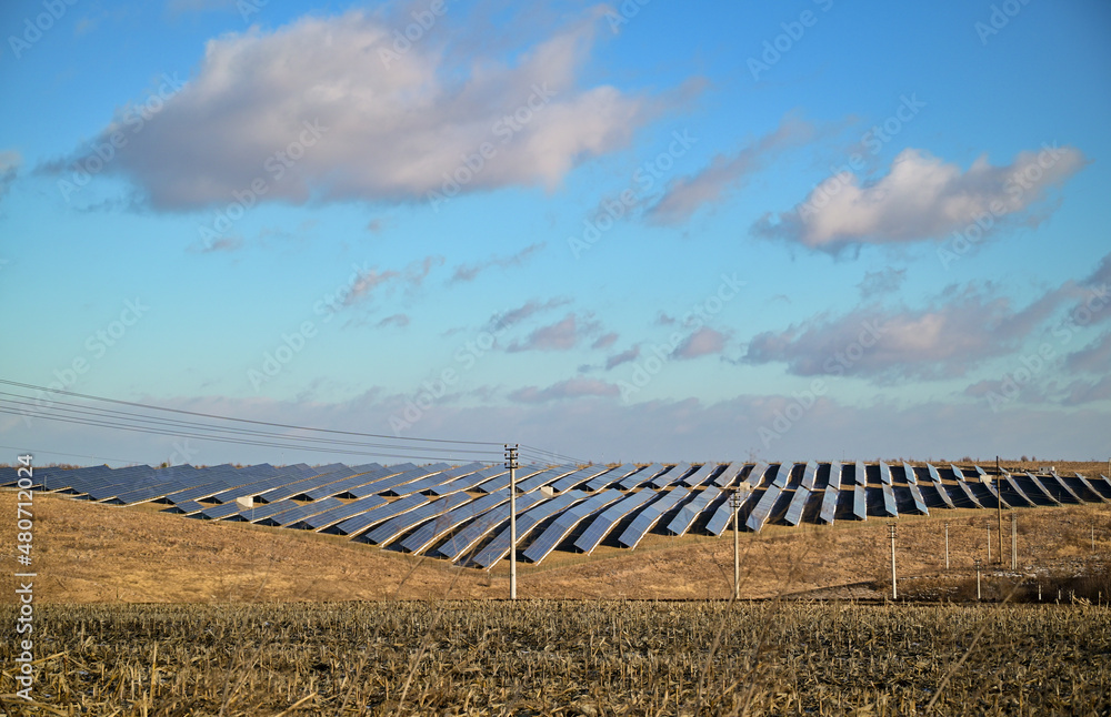 Solar Farm from above. Solar panels or panels installed in the field. Solar Farm from above. Solar panels or panels installed in the field.