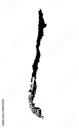 Chile map isolated  on png or transparent  background,Symbol of Chile , template for banner,card,advertising, magazine, and business matching country poster, vector illustration