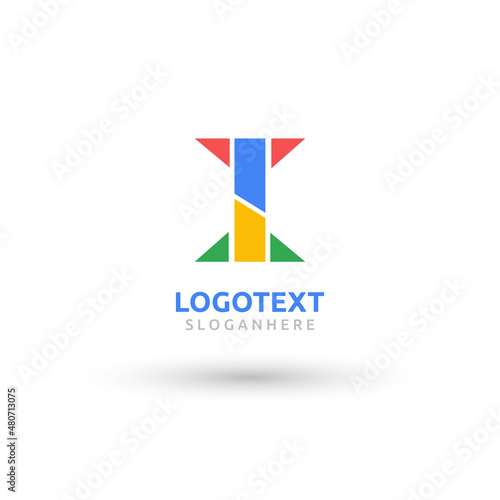 Free Download I letter colorful logo abstract design. I alphabet logo - GFXLoad