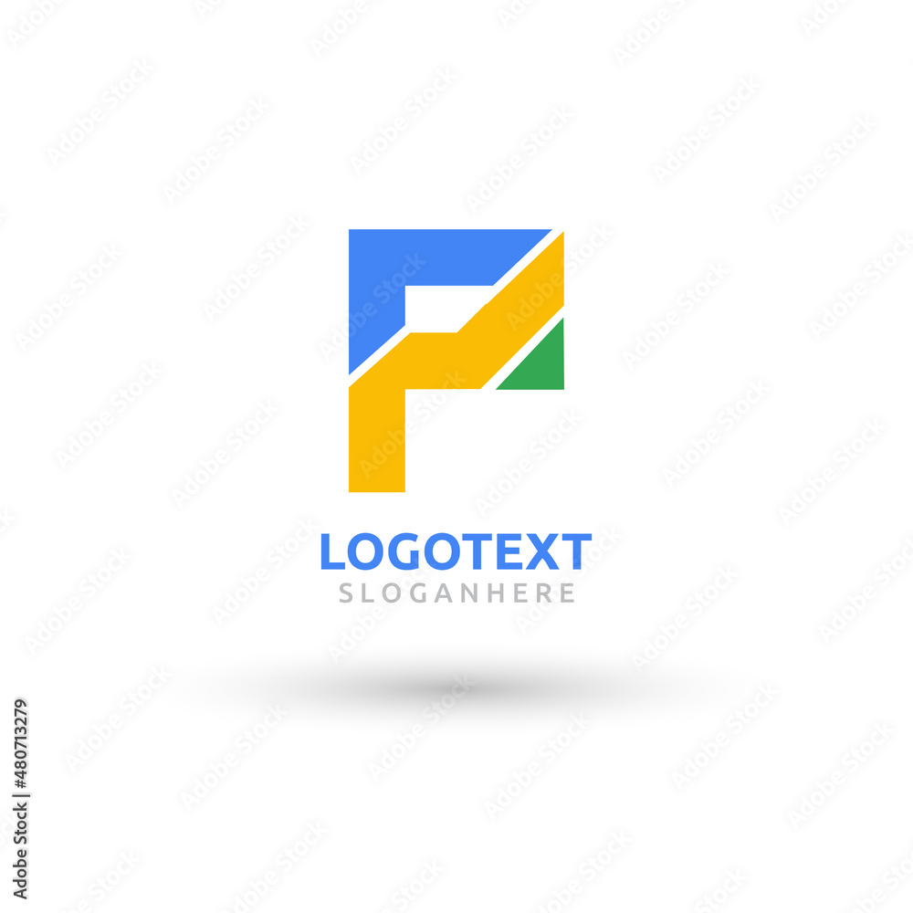 P letter colorful logo abstract design. P alphabet logo P letter colorful logo abstract design. P alphabet logo