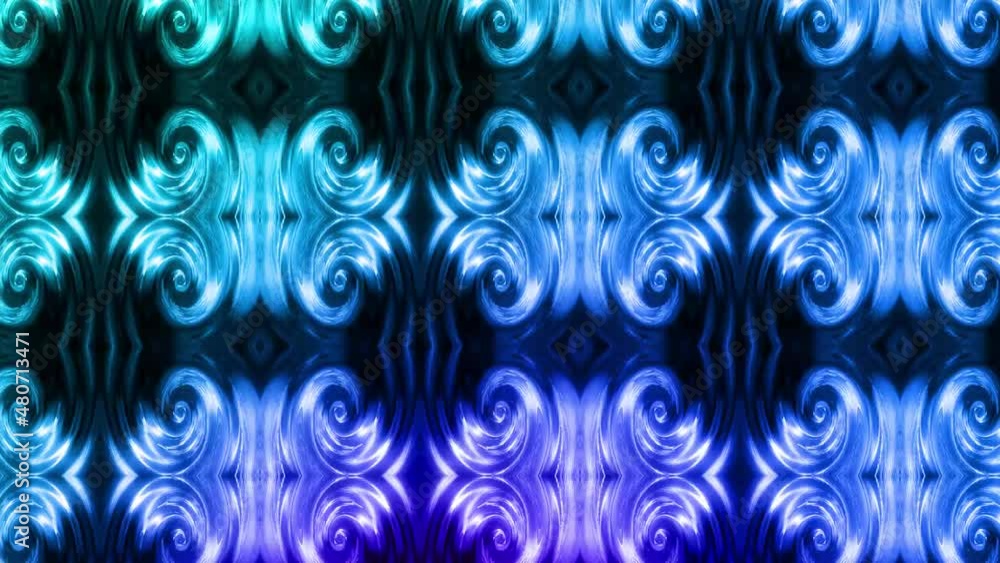 幻想的な金属の液体のような万華鏡　VJ