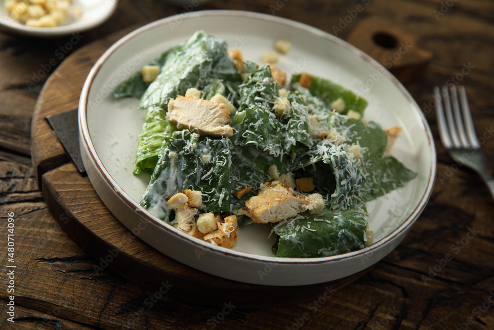 Homemade Caesar salad with chicken Homemade Caesar salad with chicken
