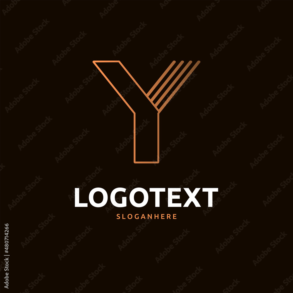 Y letter golden logo abstract design. Y alphabet golden logo Y letter golden logo abstract design. Y alphabet golden logo
