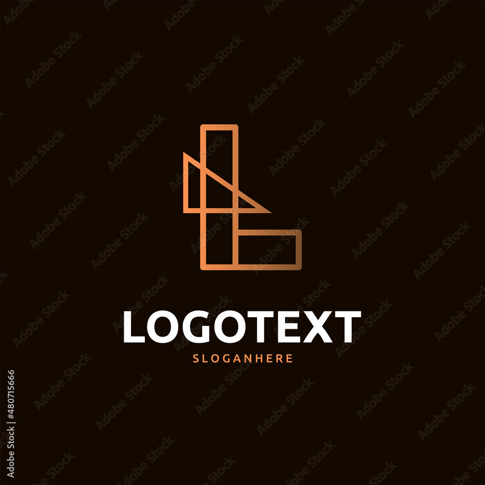 L letter golden logo abstract design. L alphabet golden logo L letter golden logo abstract design. L alphabet golden logo