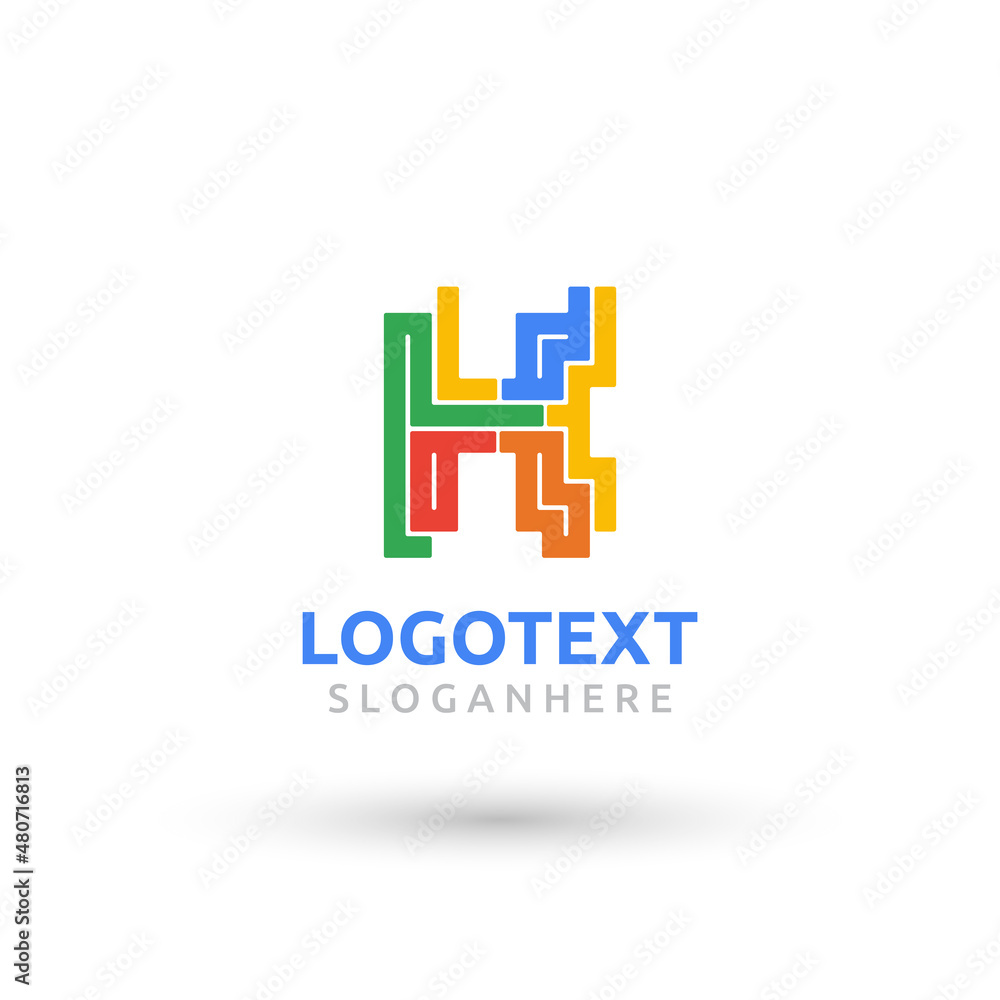 letter K logo. flat colorful logo. geometric shape logo