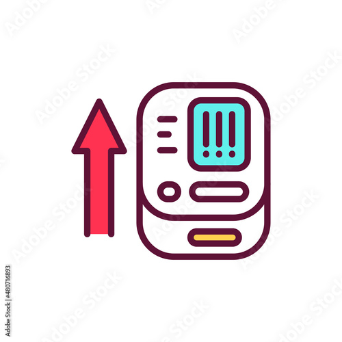 High blood pressure line icon. Isolated vector element.
