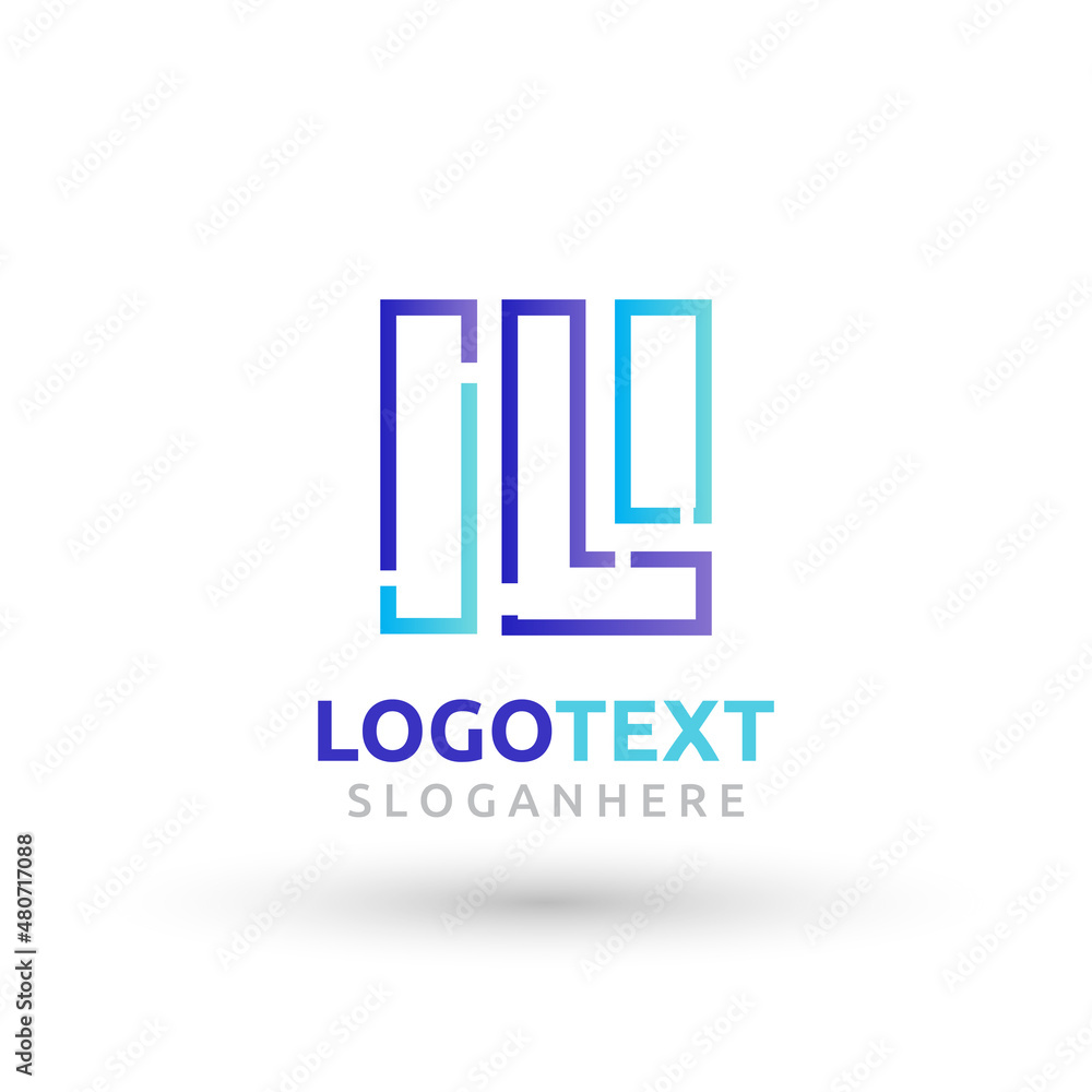 L letter colorful logo abstract design. L alphabet logo