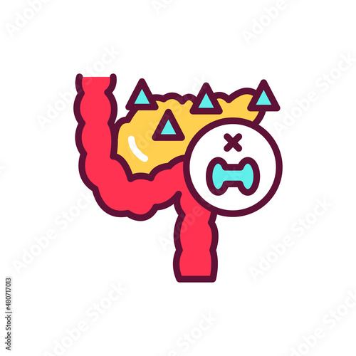 Type 2 diabetes line icon. Isolated vector element.