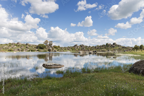 Los Barruecos Natural Monument lake,