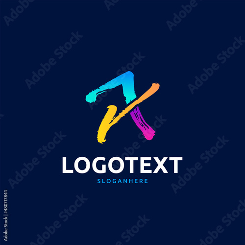 X letter colorful logo abstract design. X alphabet logo